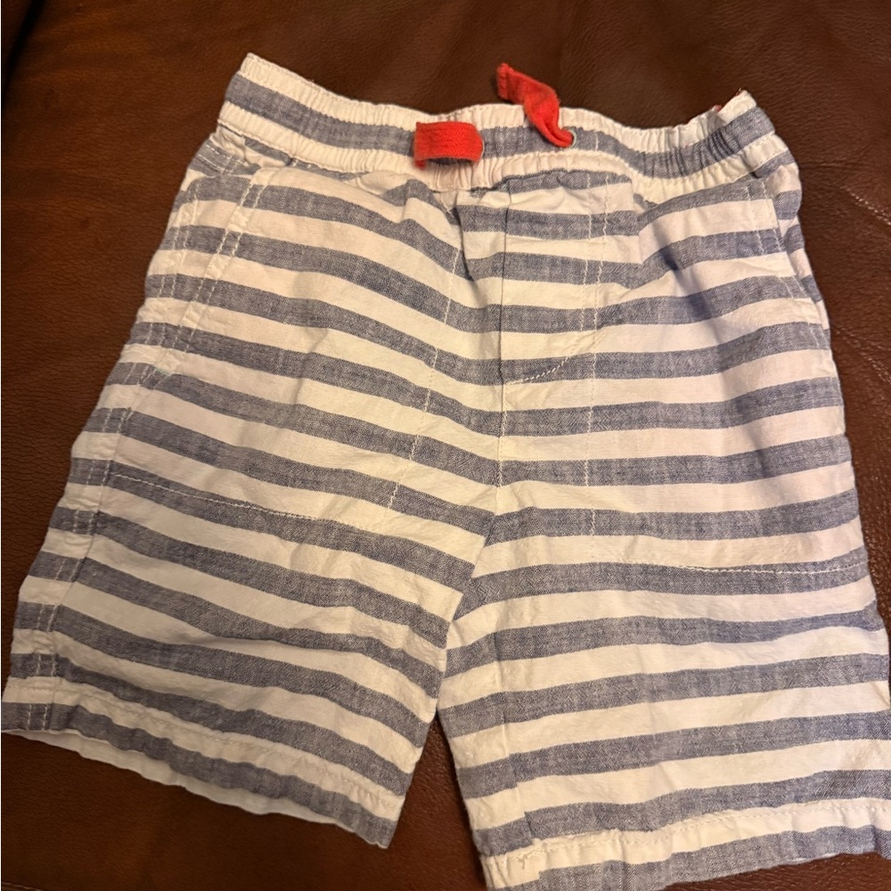 Boden Red and White Striped Shorts
